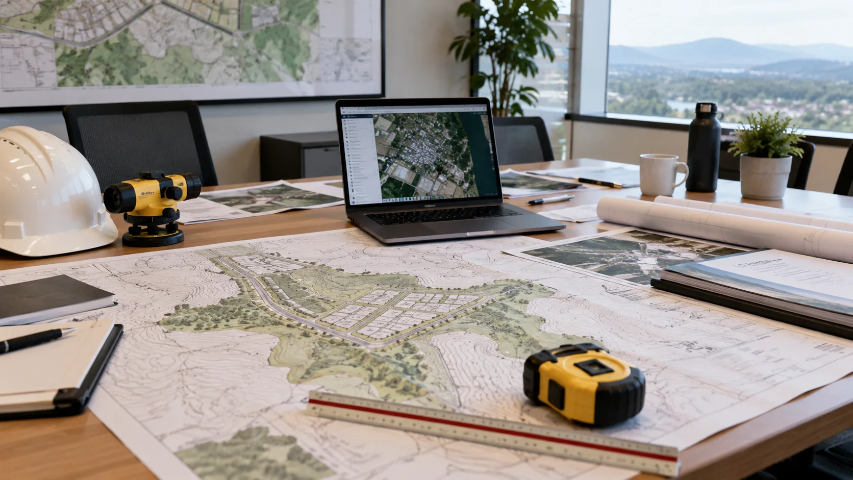 Plans de terrain et documents techniques pour un projet foncier